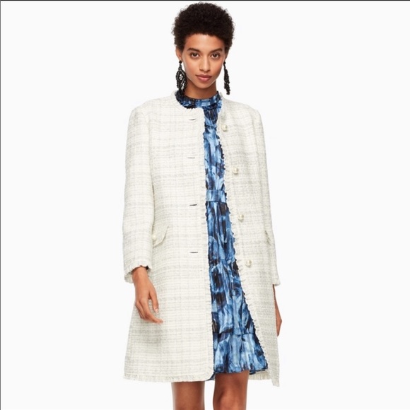 Salenwt Kate Spade Sparkle Tweed Coat 